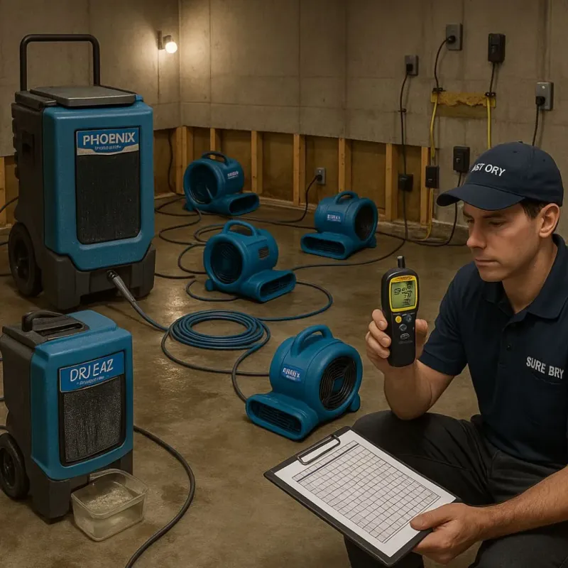 Structural Drying and Dehumidification process in Pottsboro, TX